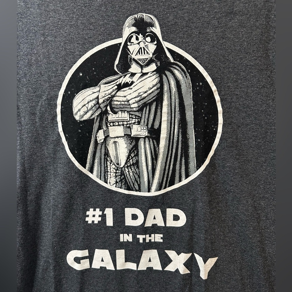 Star Wars Darth Vader #1 Dad in the Galaxy Graphic Tee Mens L Gray
